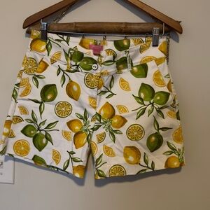 Isaac Mizrahi womens shorts lemon lime fruit